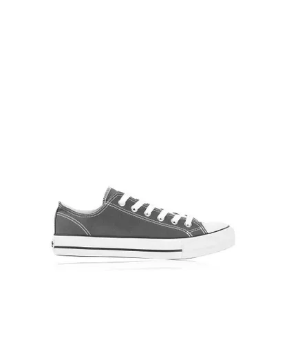 Soulcal Womenss Canvas Low Top Trainers in Charcoal - Grey Textile