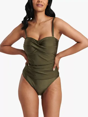 South Beach Bandeau Tummy Control Swimsuit, Olive - Olive - Female