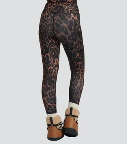 South Beach Brown Leopard Print Ski Leggings New Look