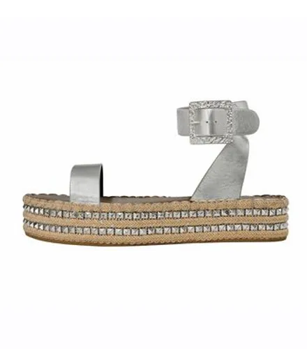South Beach Silver 2-Part Sandals New Look