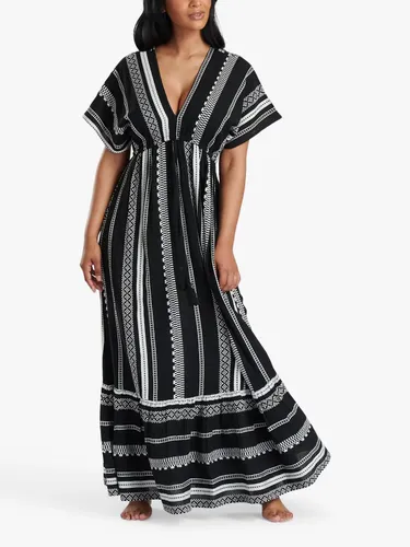South Beach Tiered Maxi Dress, Black - Black - Female