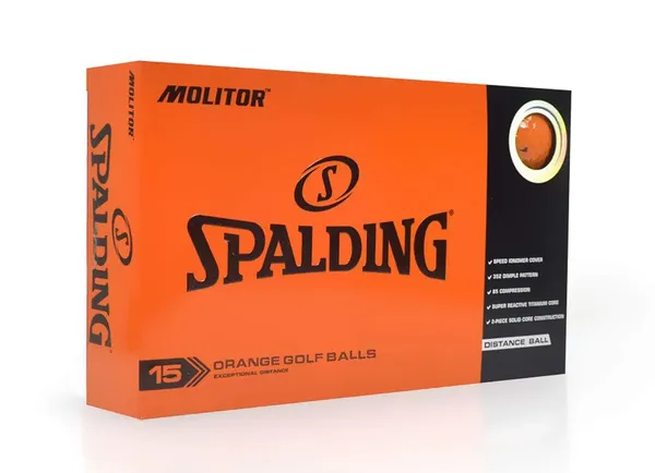 Spalding Molitor 15 Pack - Orange Golf Balls