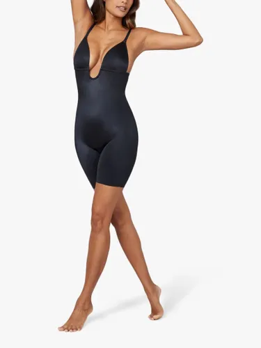 Spanx Medium Control Suit Your Fancy Plunge Low-Back Mid-Thigh Bodysuit - Black - Female