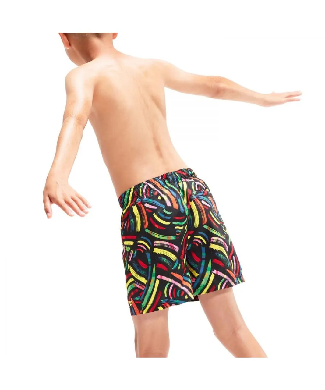 Speedo Boys Boy's Digital Print 13 inch Swim Shorts in Black Red
