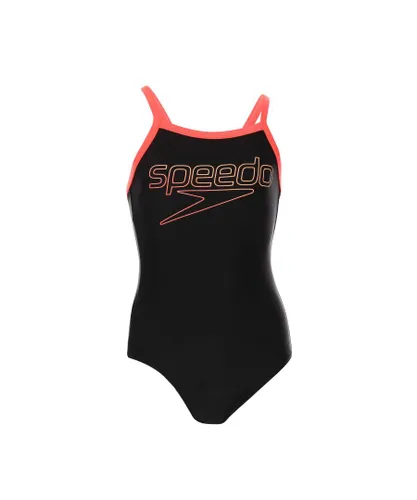 Speedo Girls Girl's Boom Muscleback Swimsuit in Black