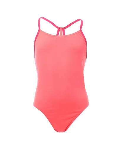 Speedo Girls Girl's Lane Line Back Swimsuit in Red - Pink