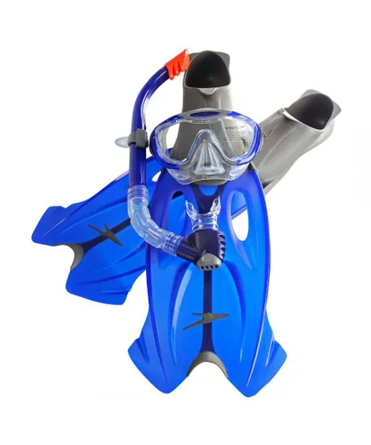 Speedo Glide Mask Fin Mens Snorkel Set - Blue - Size UK 11