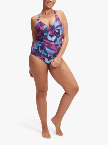 Speedo Shaping Print Swimsuit, Blue/Multi - Blue/Multi - Female