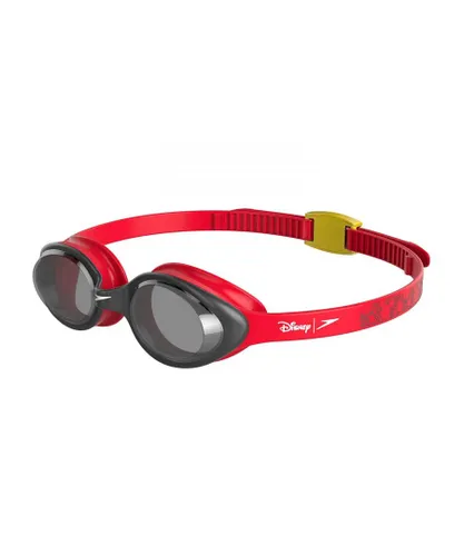 Speedo Unisex Mickey Mouse Illusion Junior Swim Goggles - Red - One Size