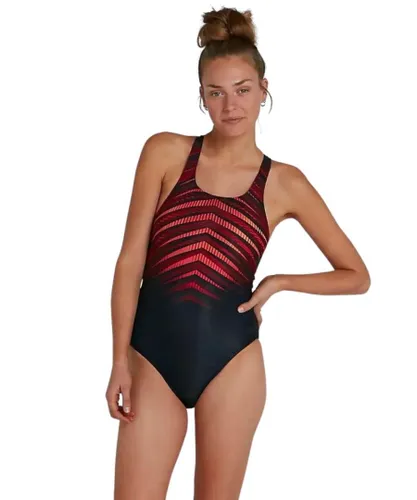 Speedo Womens 812199G061 Digital Placement Medallist Swimsuit - Black Elastane