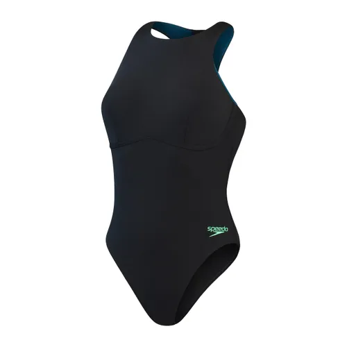 Speedo Women's Racer Zip Swimsuit with Integrated Swim Bra