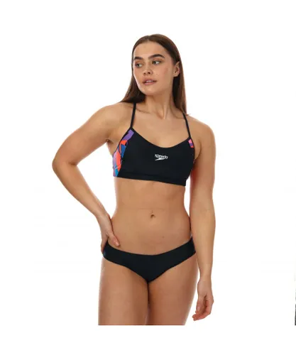 Speedo Womenss Volley Thinstrap Bikini in Blue red - Navy