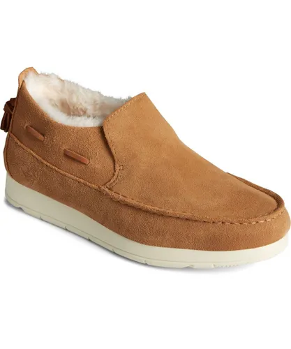Sperry Womens Moc-Sider Female Slip On Ladies Shoes TAN Leather