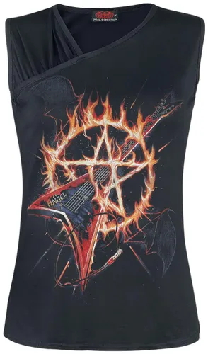 Spiral - Hot Metal - Gathered Shoulder Slant Vest Black