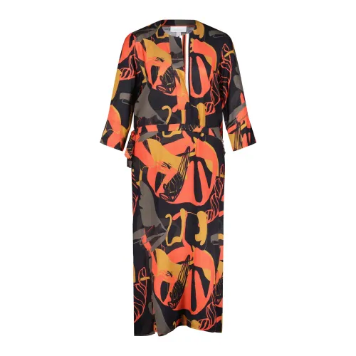 Sportalm , Expressive Midi Dress with Colorful Pattern ,Multicolor female, Sizes: