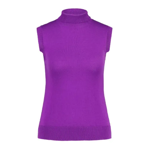 Sportmax , Ardenza Wool Turtleneck ,Purple female, Sizes: