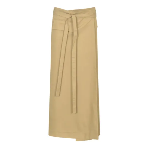 Sportmax , Beige Wrap Skirt with Rhinestone Detailing ,Beige female, Sizes: