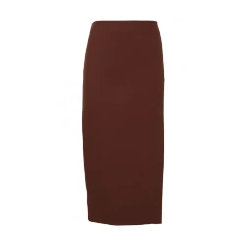 Sportmax , Brown Overlapping Slit Skirt ,Brown female, Sizes: