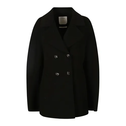 Sportmax , Cashmere Blend Wrap Coat ,Black female, Sizes: