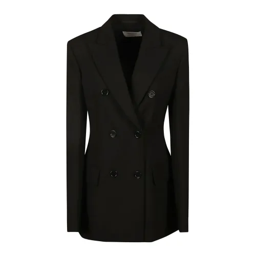 Sportmax , Double-Breasted Coats ,Black female, Sizes:
