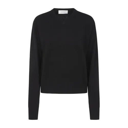 Sportmax , Harald V-Neck Sweater ,Black female, Sizes: