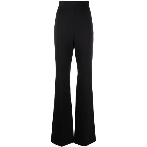Sportmax , High-waisted Black Jersey Palazzo Trousers ,Black female, Sizes:
