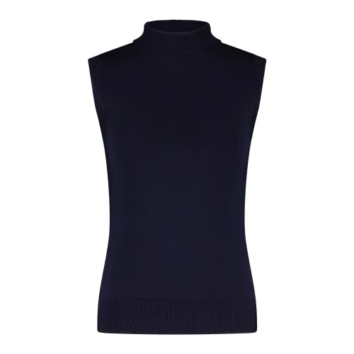 Sportmax , Luxurious Merino Wool Sleeveless Top ,Blue female, Sizes: