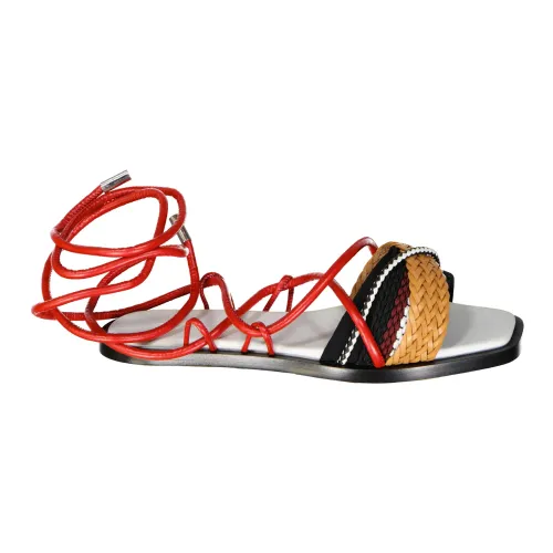 Sportmax , Sportmax Flavio Leather Sandals ,Multicolor female, Sizes: