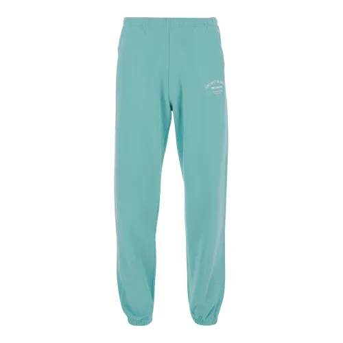 Sporty & Rich , Sporty Rich Cotton Sweatpants ,Blue unisex, Sizes: