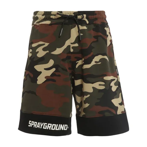 Sprayground , Stylish Camo Shorts in Multi Green ,Multicolor male, Sizes: