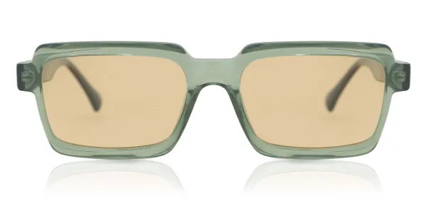 Square Full Rim Plastic Men's Prescription Sunglasses Green Size 54 - Arise Collective