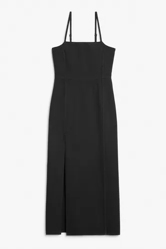 Square-neck denim maxi dress - Black