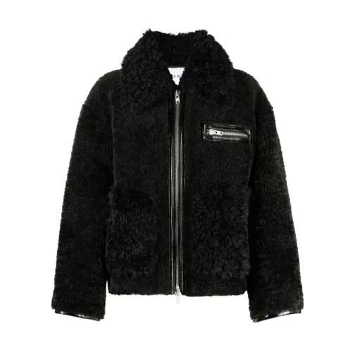 Stand Studio , Black Fur Coats - Joanna Jacket ,Black female, Sizes: