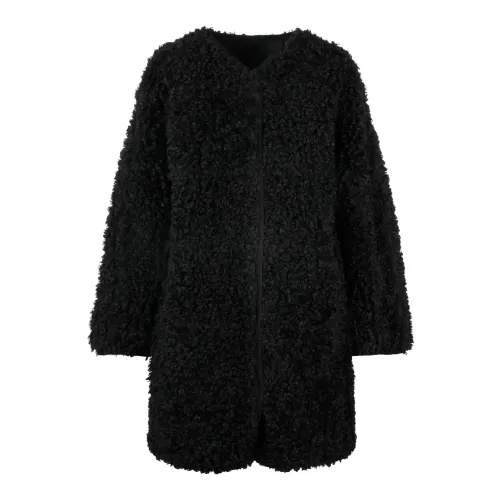 Stand Studio , Reversible Faux Leather and Faux Fur Coat ,Black female, Sizes: