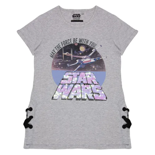 Star Wars May The Force Be With You Glitter Print Long Line
