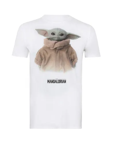 Star Wars Mens Mandalorian The Child White T-shirt Cotton