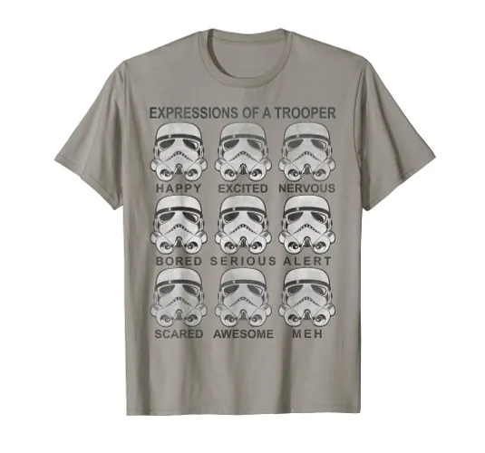 Star Wars Stormtrooper Facial Expressions Graphic T-Shirt