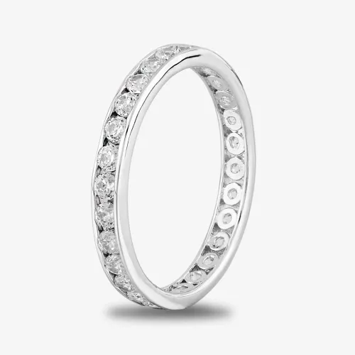 Starbright Silver 2mm Cubic Zirconia Channel Set Full Eternity Ring R4179(2M) 3A (58)