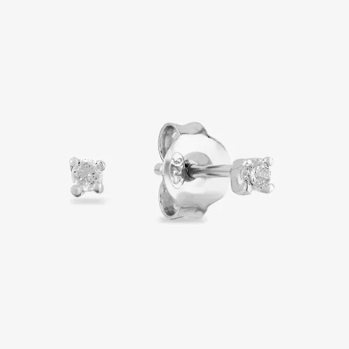 Starbright Silver 2mm Four Claw Cubic Zirconia Stud Earrings E2768(2M) 3A