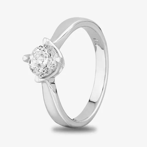 Starbright Silver 5.5mm Four Claw Twist Round Cubic Zirconia Ring R6028(5.5M) 3A (56)