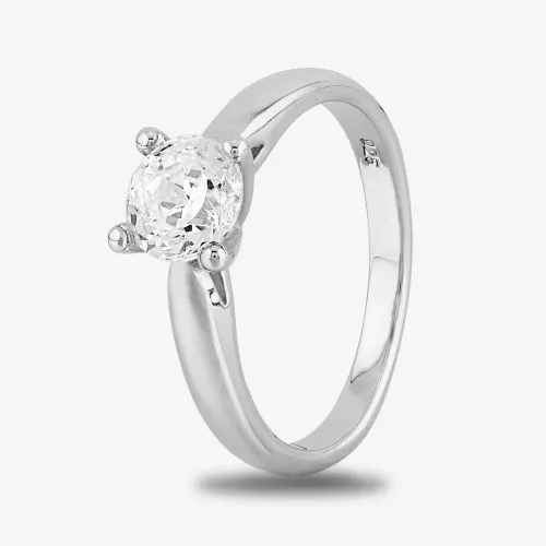 Starbright Silver 5mm Four Claw Round Cubic Zirconia Ring R6025(5M) 3A (52)