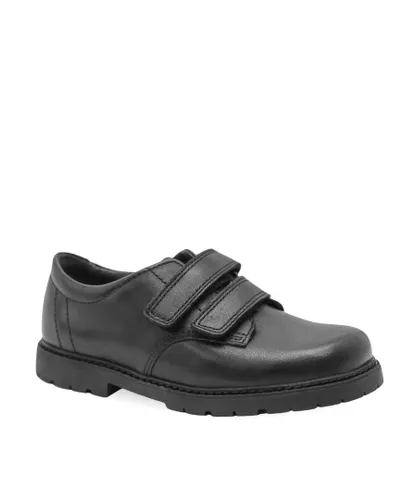 Start-Rite Boys Lucky Black Leather Riptape School Shoes