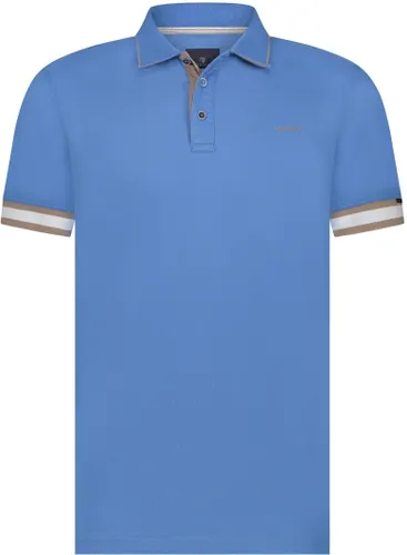State Of Art Piqué Polo Shirt Plain Light blue Blue