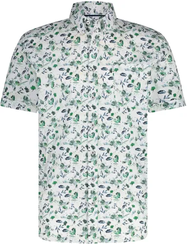 State Of Art Short Sleeve Shirt Floral Print  Multicolour Green