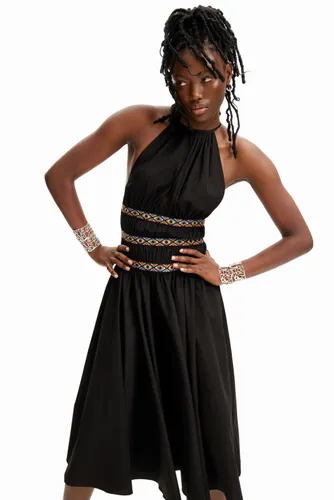 Stella Jean midi halter dress - BLACK - M