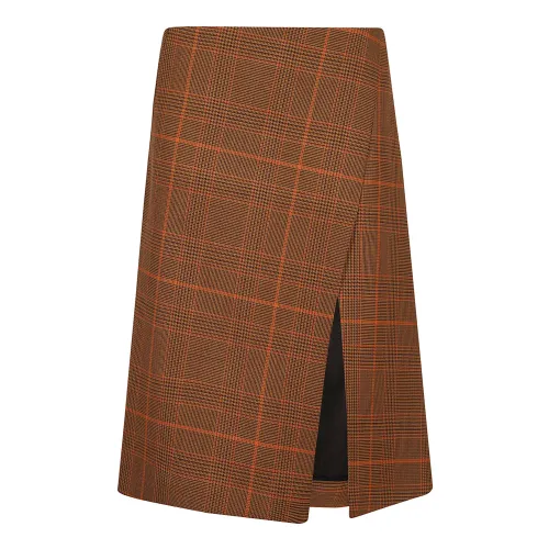Stella McCartney , Amber Rose Midi Slit Skirt ,Brown female, Sizes:
