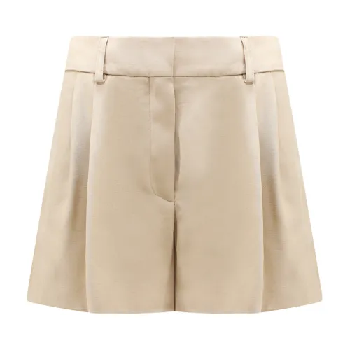 Stella McCartney , Beige Shorts with Zip Closure ,Beige female, Sizes: