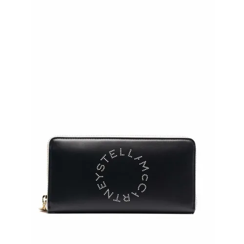 Stella McCartney , Bicolor Eco Alter Zip Wallet ,Black female, Sizes: ONE SIZE