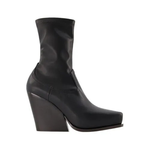 Stella McCartney , Black Synthetic Leather Cowboy Boots ,Black female, Sizes: