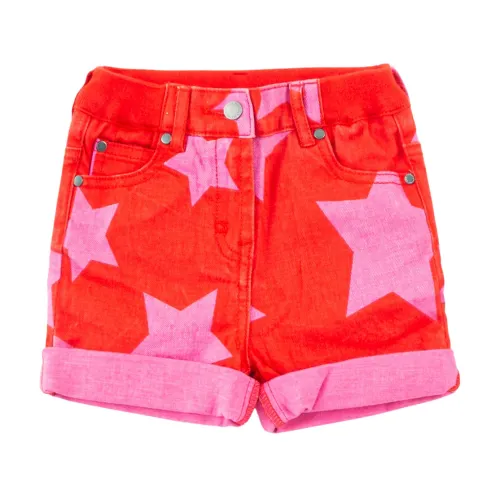 Stella McCartney , Cotton Star Print Shorts ,Red female, Sizes: